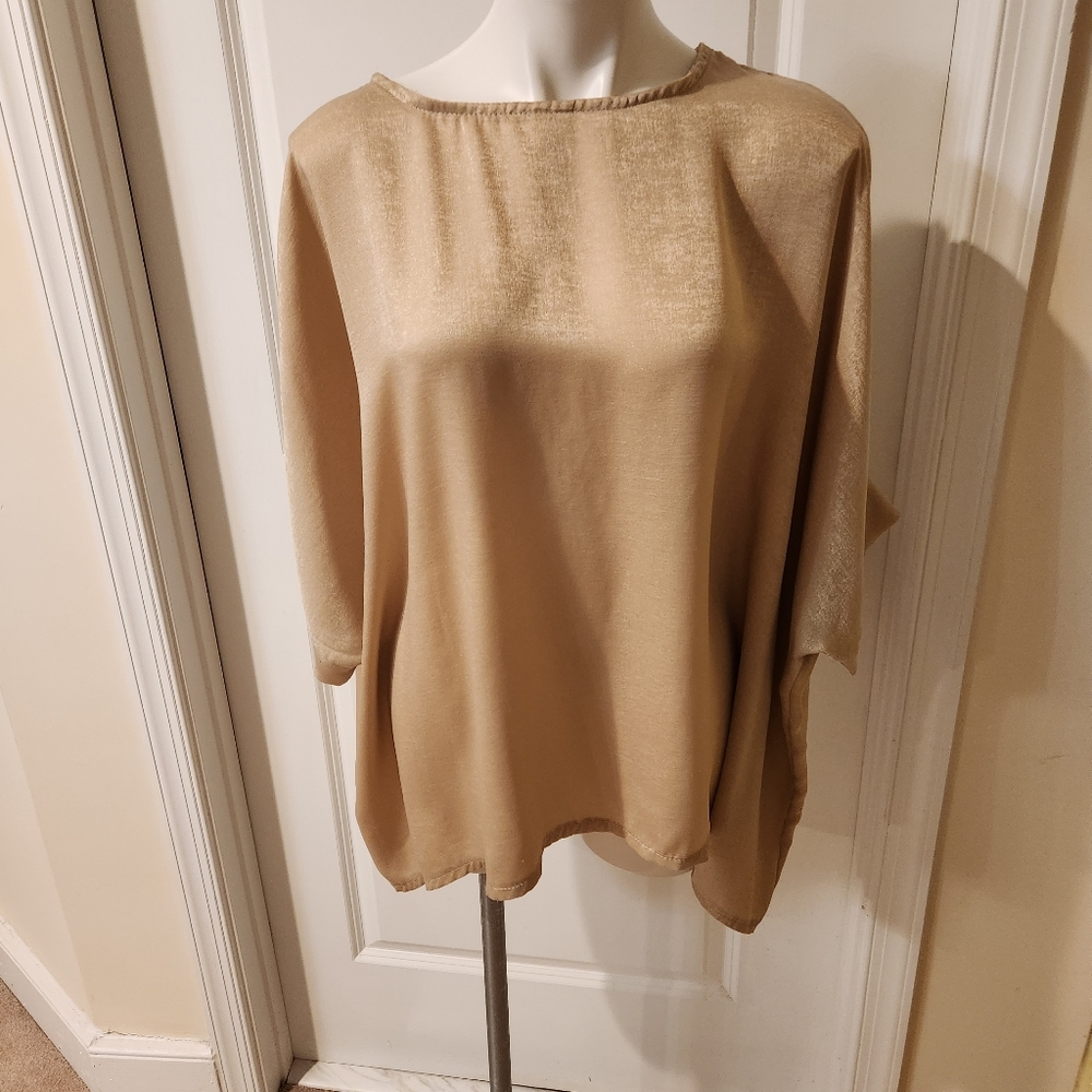 Sofia cream blouse made in Italy , wide sleeves, large